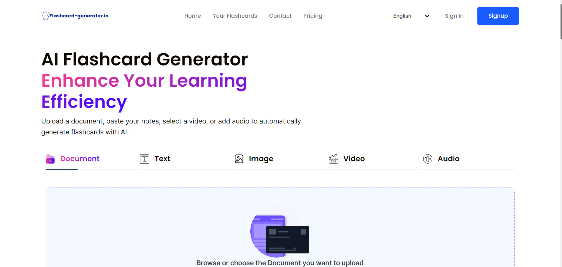 Fast And Easy AI Flashcard Generator For Efficient Learning